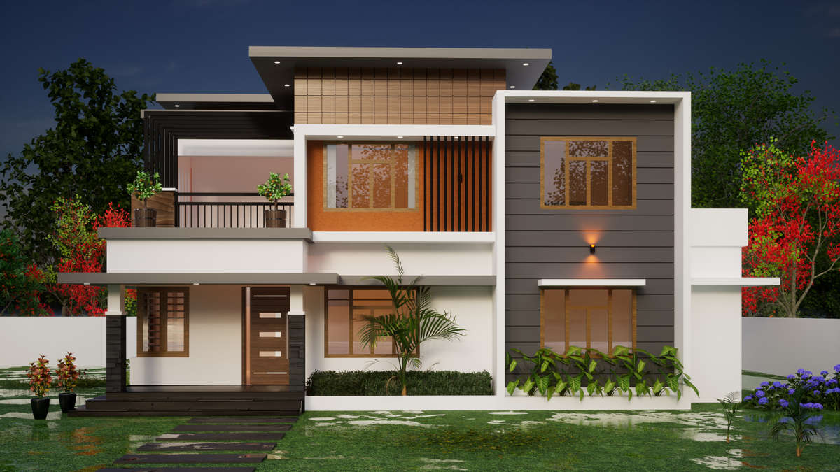 Designs by Civil Engineer Amjath HR Builders, Thrissur | Kolo