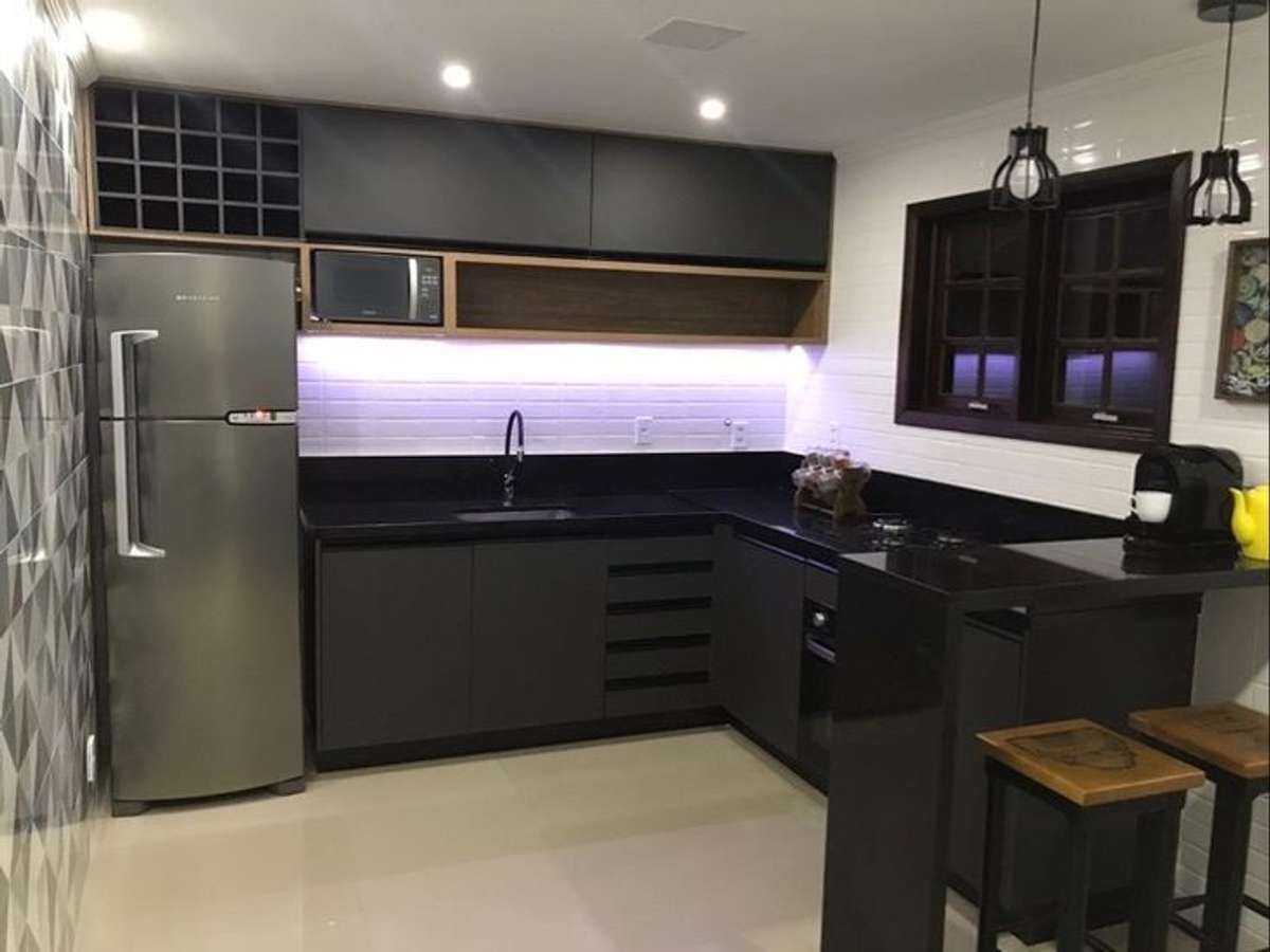 Kitchen, Lighting, Storage Designs by Interior Designer Javed Hafeez Khan, Bhopal | Kolo