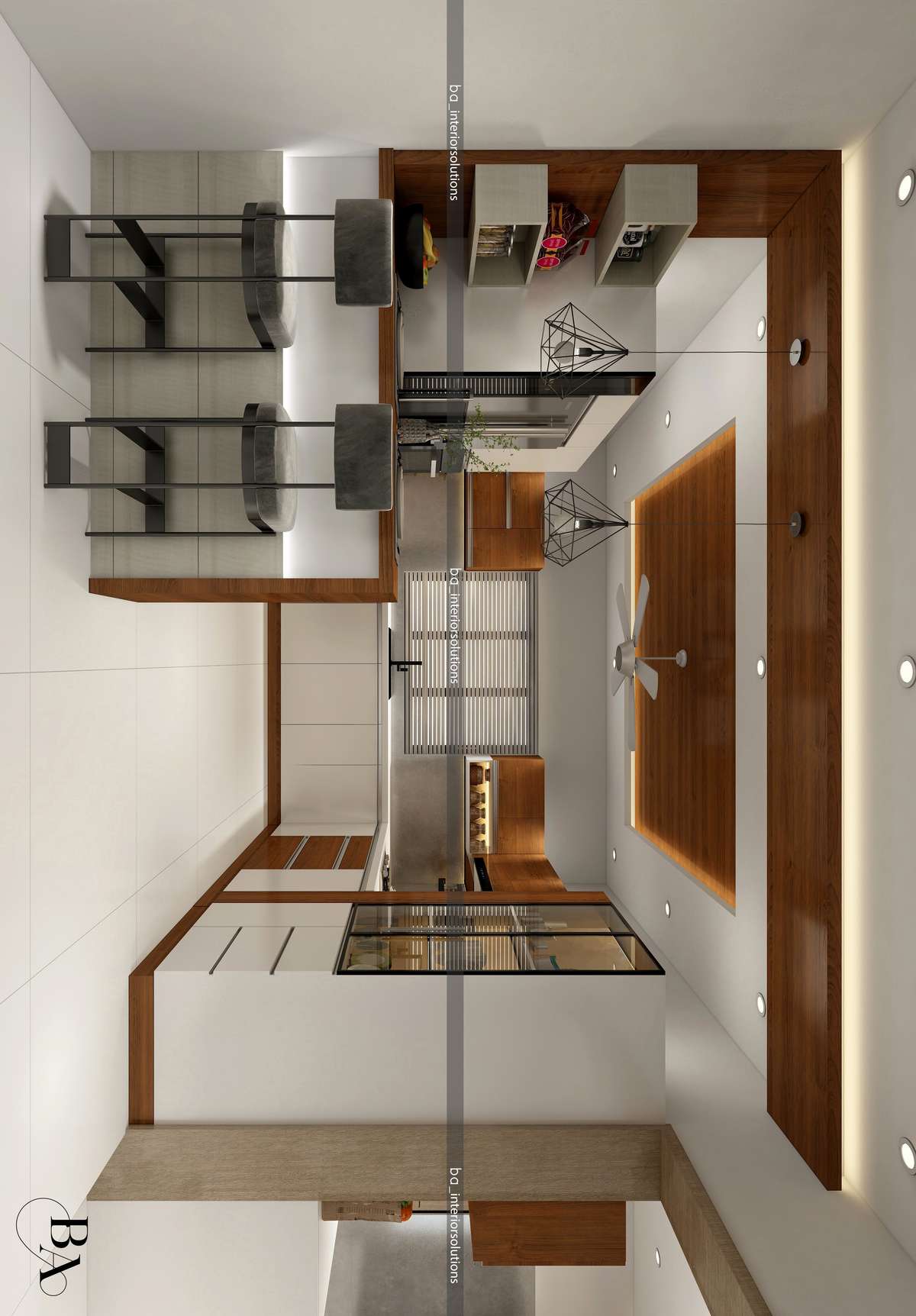 Ceiling, Kitchen, Lighting, Storage Designs by Interior Designer Ibrahim Badusha, Thrissur | Kolo