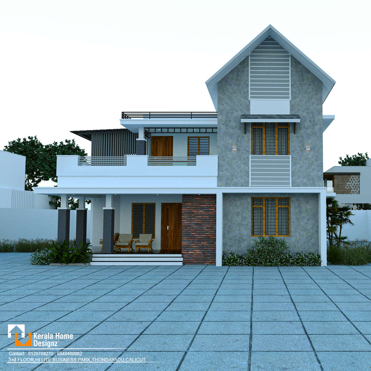 Exterior, Lighting Designs by 3D & CAD Kerala Home Designz, Kozhikode
