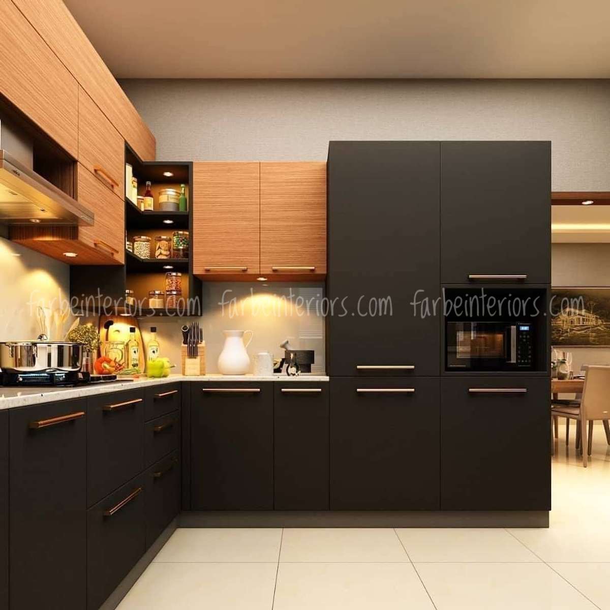 Lighting, Kitchen, Storage Designs by Interior Designer farbe Interiors, Thrissur | Kolo