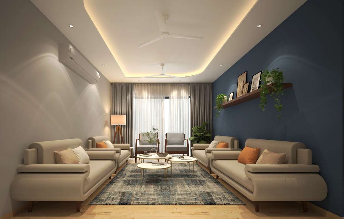 Ceiling, Furniture, Lighting, Living, Table Designs by Architect VRAY Infrastructure, Indore | Kolo