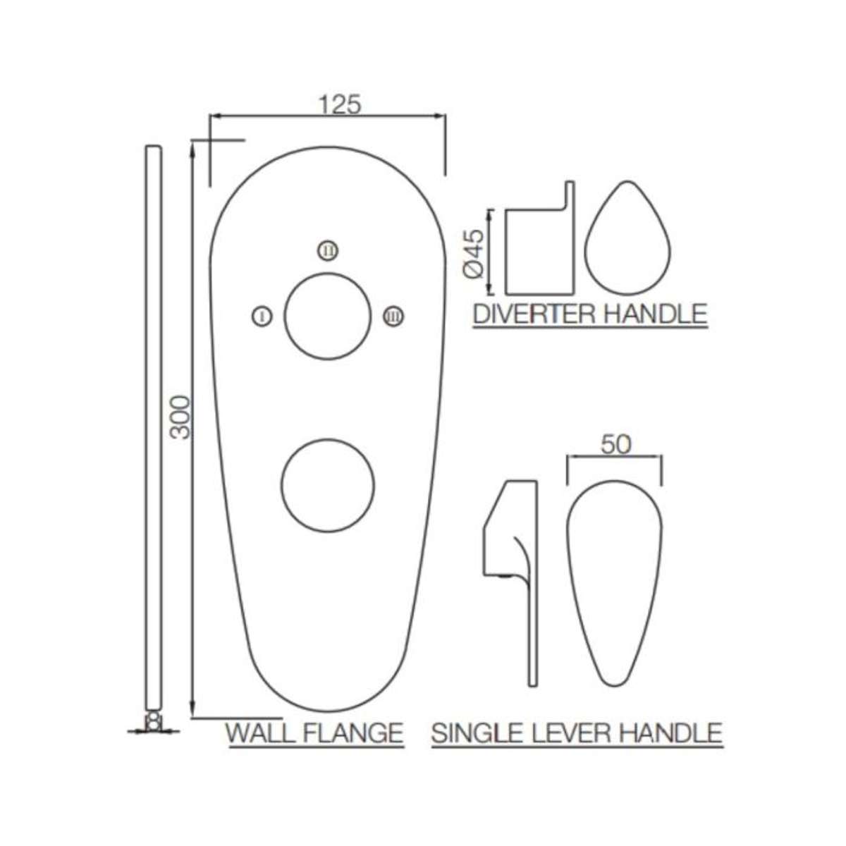 Jaquar Aquamax Exposed Part Kit Of Single Lever Shower Mixer With 3Way