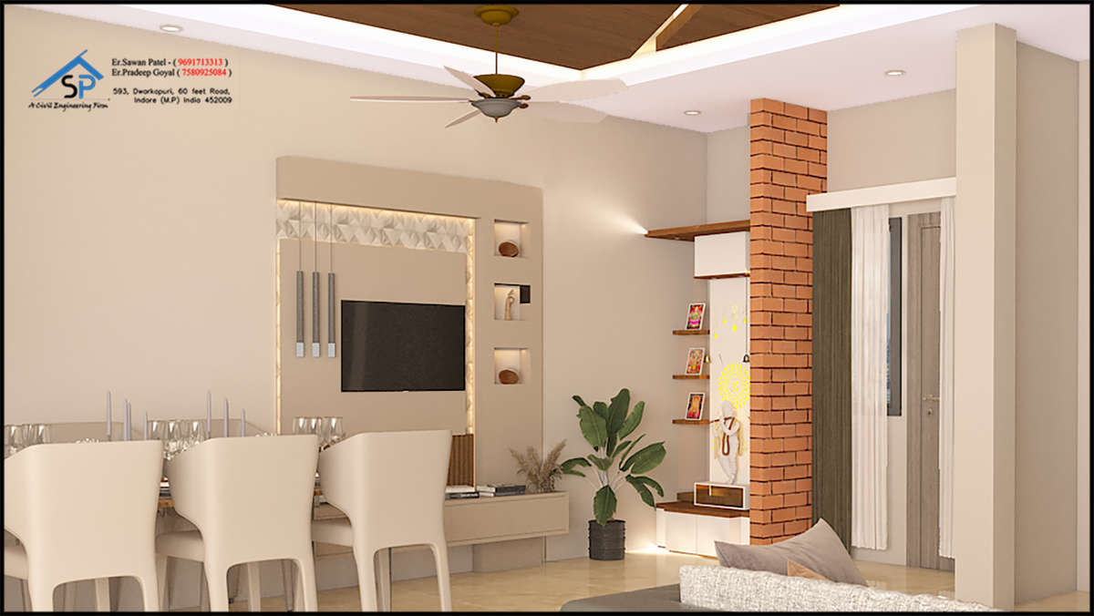 Ceiling, Furniture, Living Designs by Architect Er Sawan Patel, Indore | Kolo