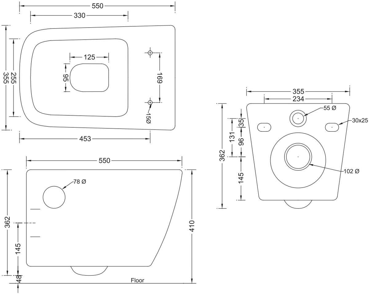 Kerovit Montana Wall Hung Toilet KS134