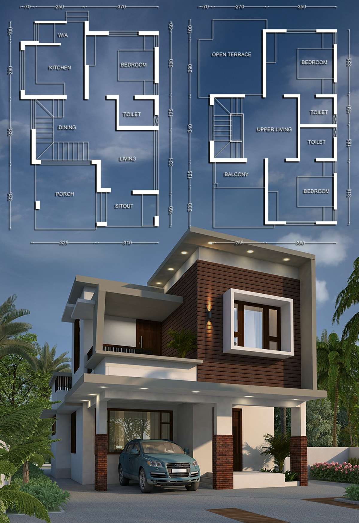 Exterior, Plans Designs by 3D & CAD HOME STUDIOS, Kozhikode | Kolo