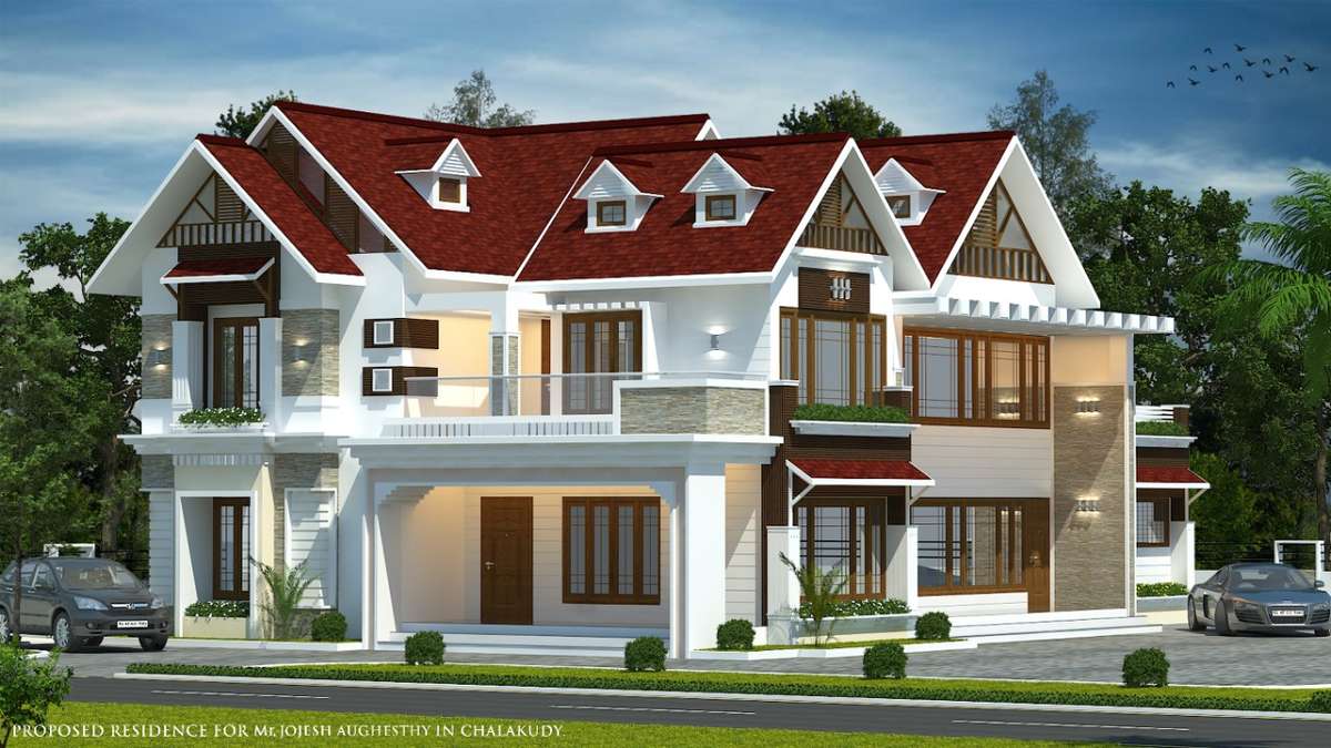 Exterior, Outdoor Designs by Civil Engineer Er Divya krishna, Thrissur | Kolo