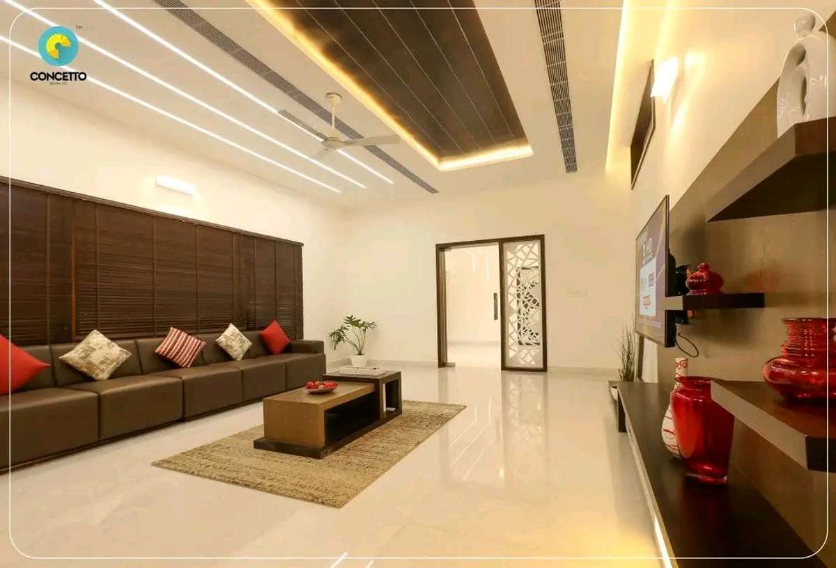 Ceiling, Furniture, Lighting, Living, Storage, Table Designs by Architect Concetto Design Co, Kozhikode | Kolo