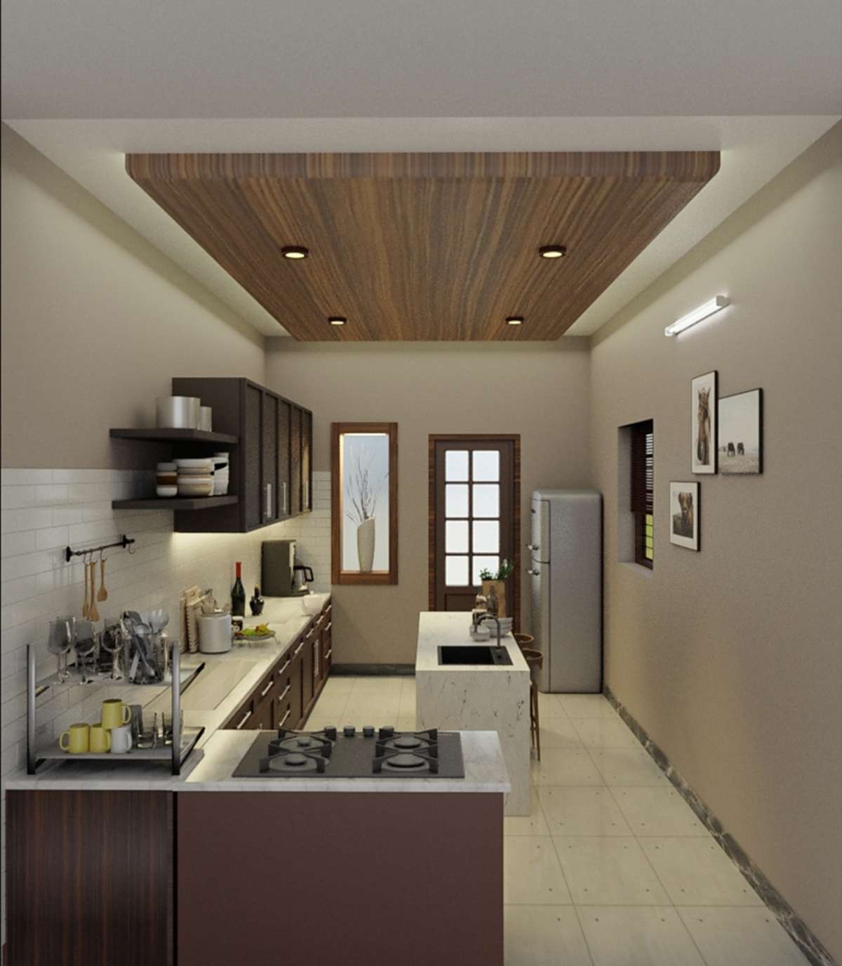 Ceiling, Kitchen, Storage Designs by Architect SHRAVAN SYAM, Kollam | Kolo