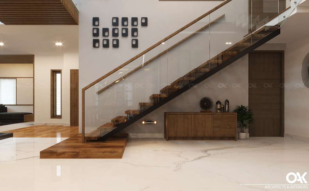 Staircase, Furniture, Living Designs by Interior Designer Oak Interiors, Malappuram | Kolo