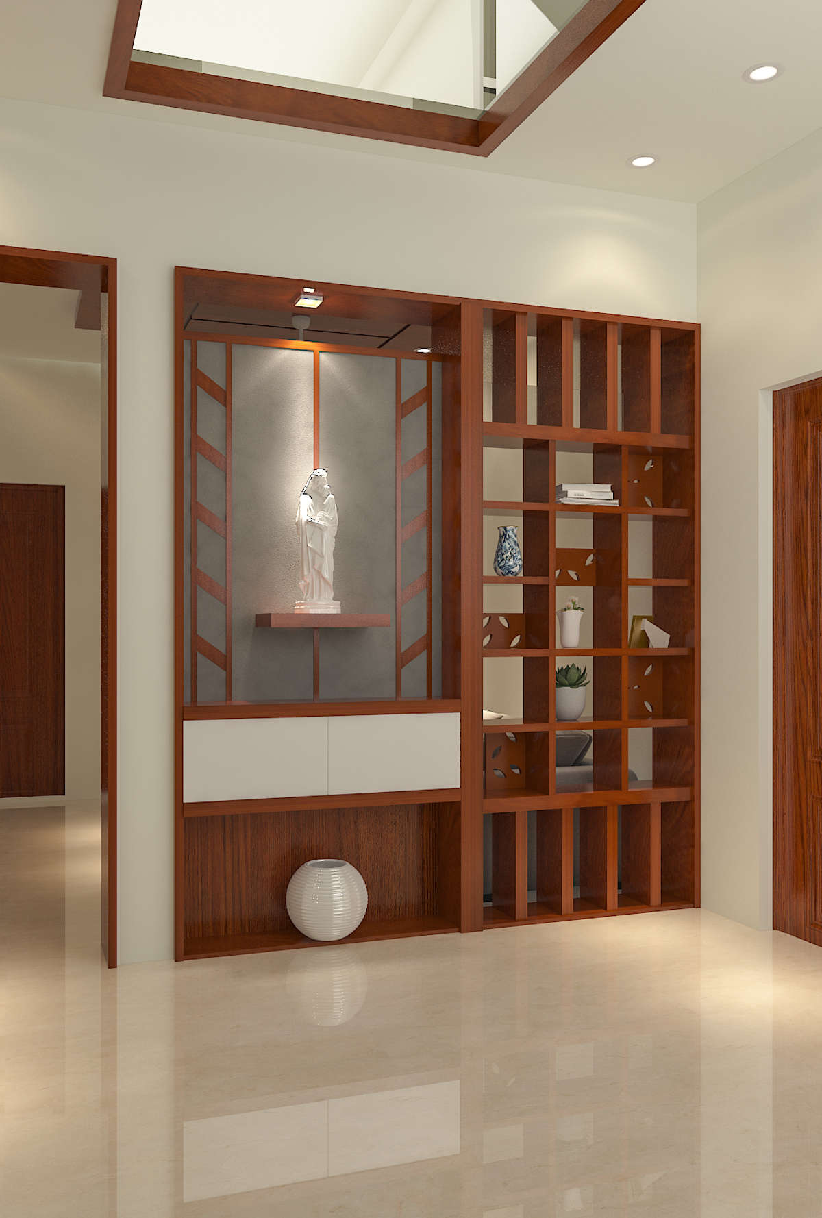 Storage, Prayer Room Designs by Architect Ashly Mary Architects, Kottayam | Kolo