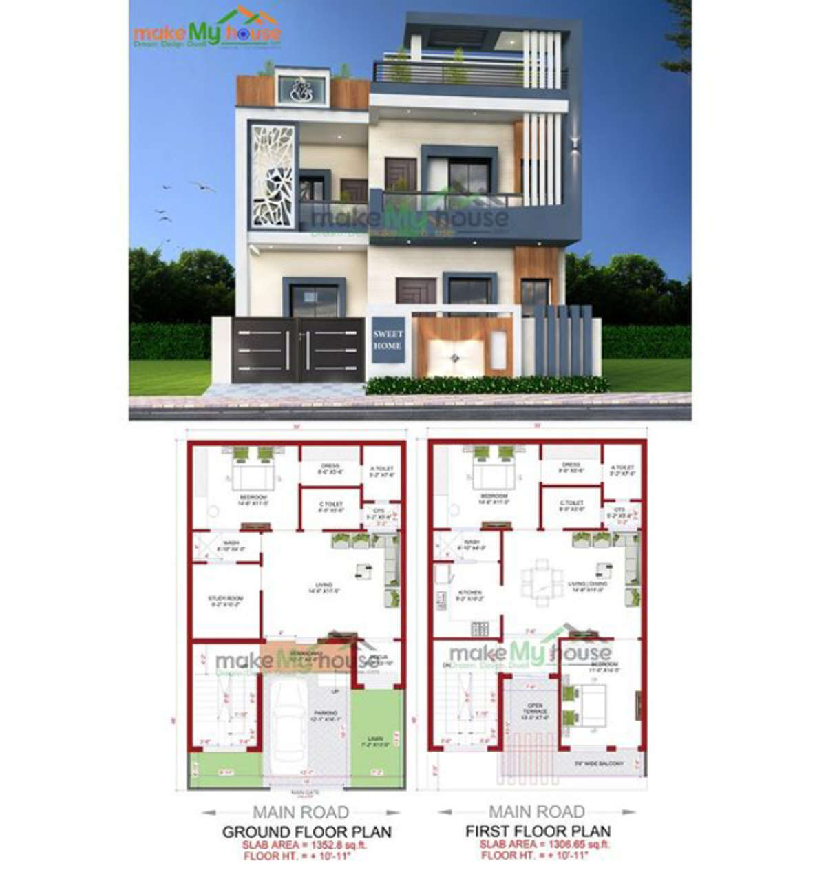 Exterior, Plans Designs by Architect Arjun Ginare, Indore Kolo