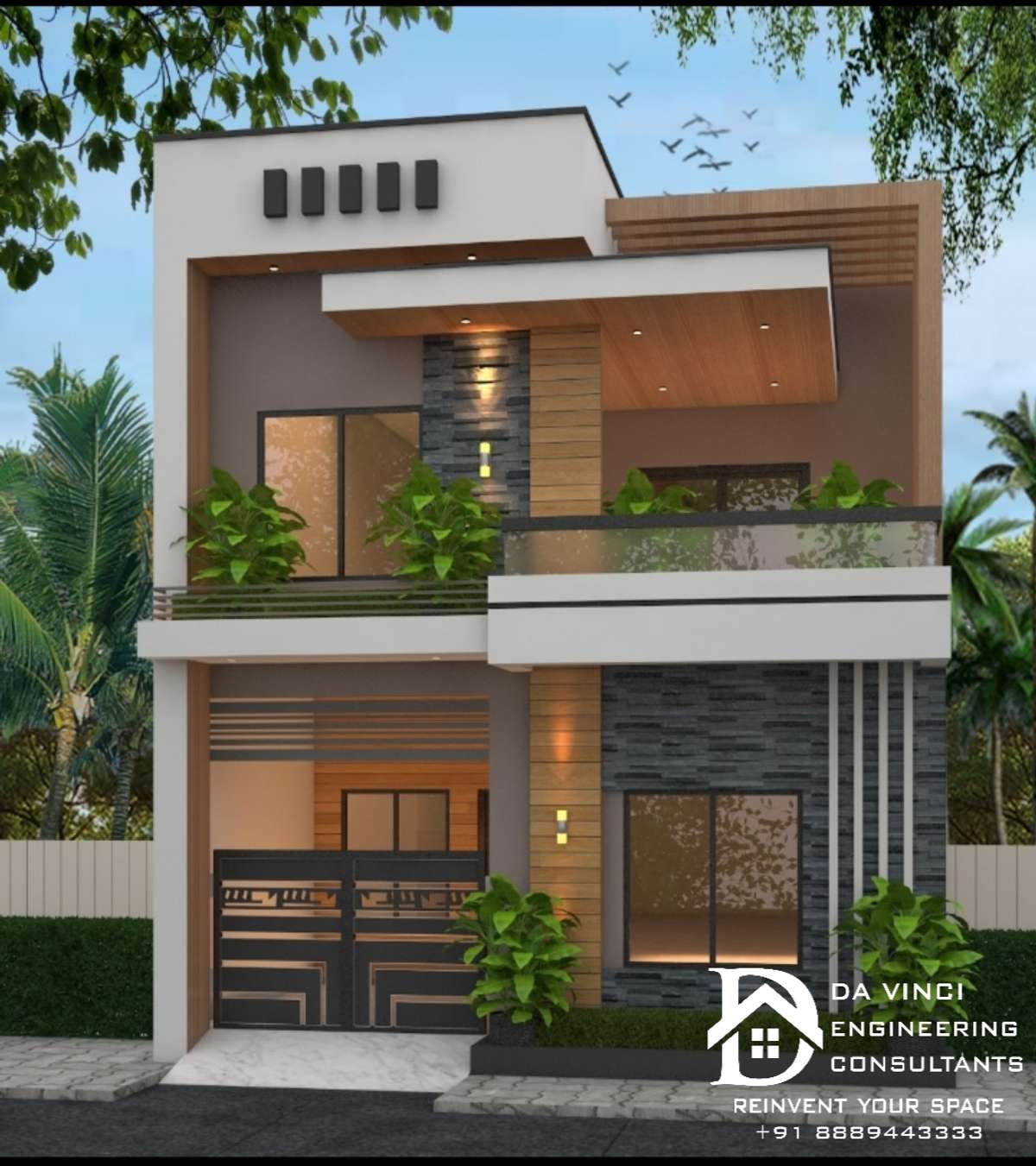Exterior, Lighting Designs by 3D & CAD Da Vinci House ELEVATION ...