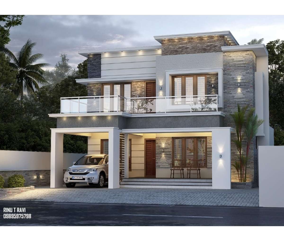 Exterior, Lighting, Outdoor Designs by Contractor Ansar T P, Malappuram | Kolo