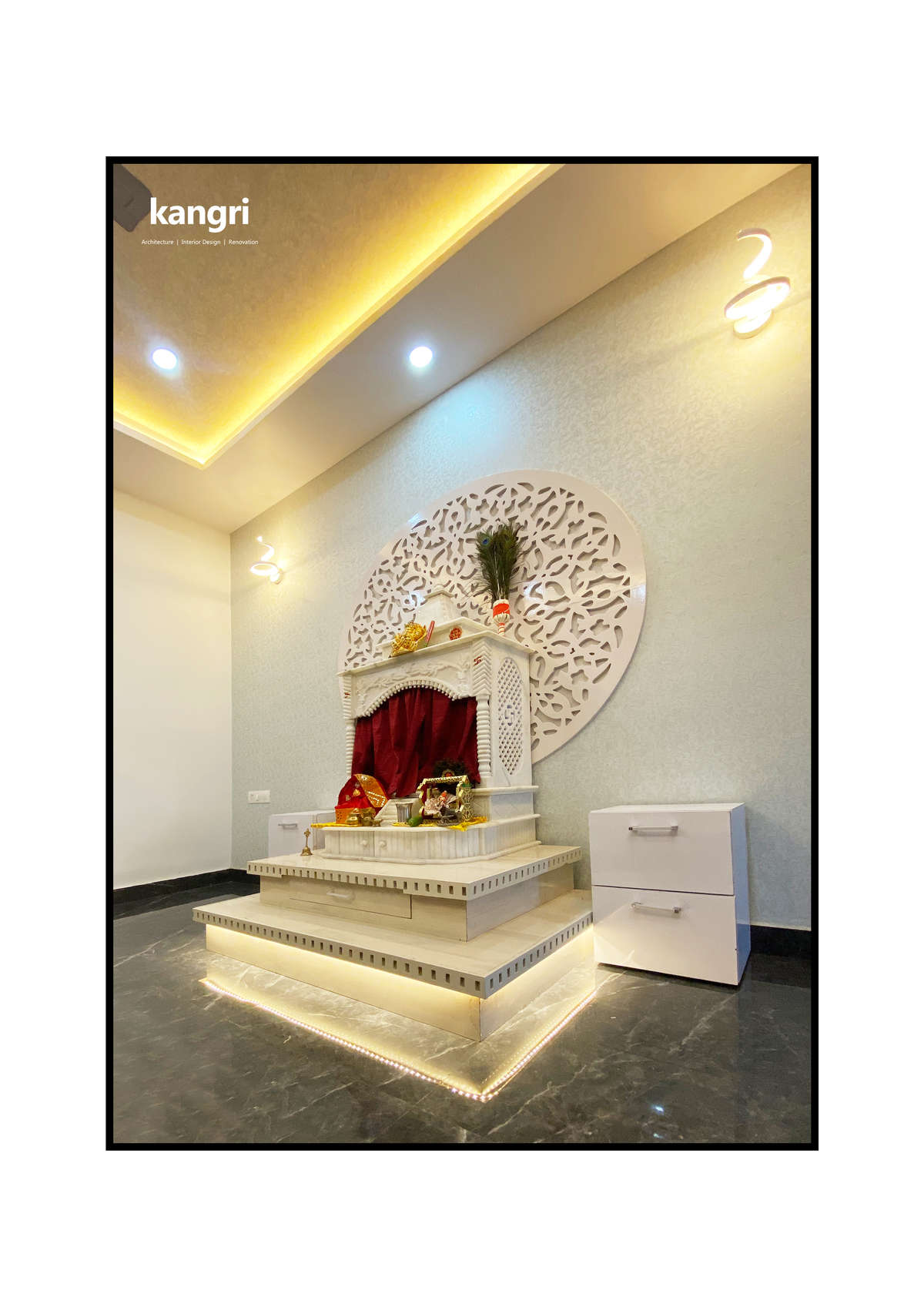 Lighting, Storage, Prayer Room Designs by Architect Kishan Saini Architects, Jaipur | Kolo