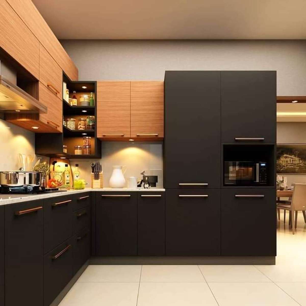 Kitchen, Lighting, Storage Designs by Carpenter Ratheesh Poothanoor, Palakkad | Kolo