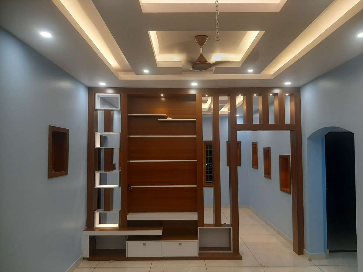 Ceiling, Lighting, Storage Designs by Carpenter Vishakh viswanath, Kottayam | Kolo