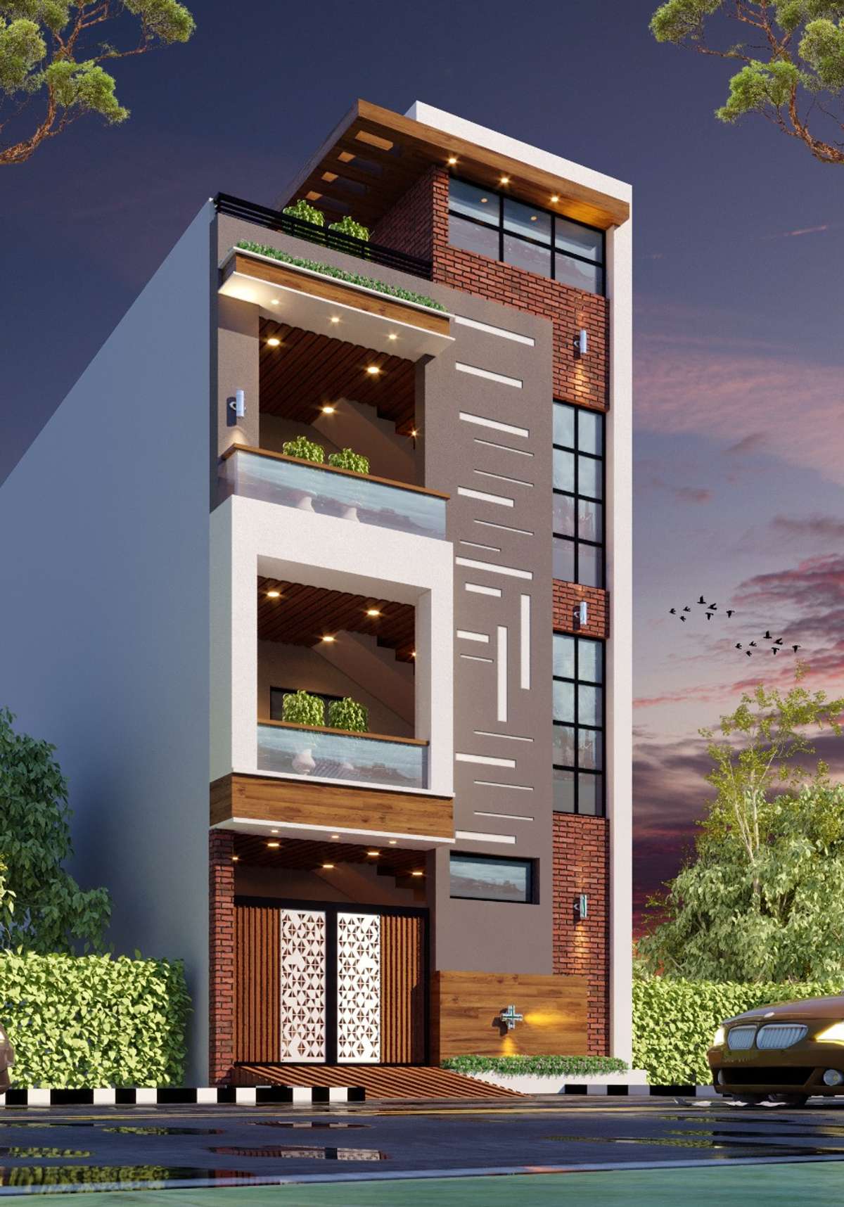 Exterior, Lighting Designs by Architect salman narvari, Indore | Kolo