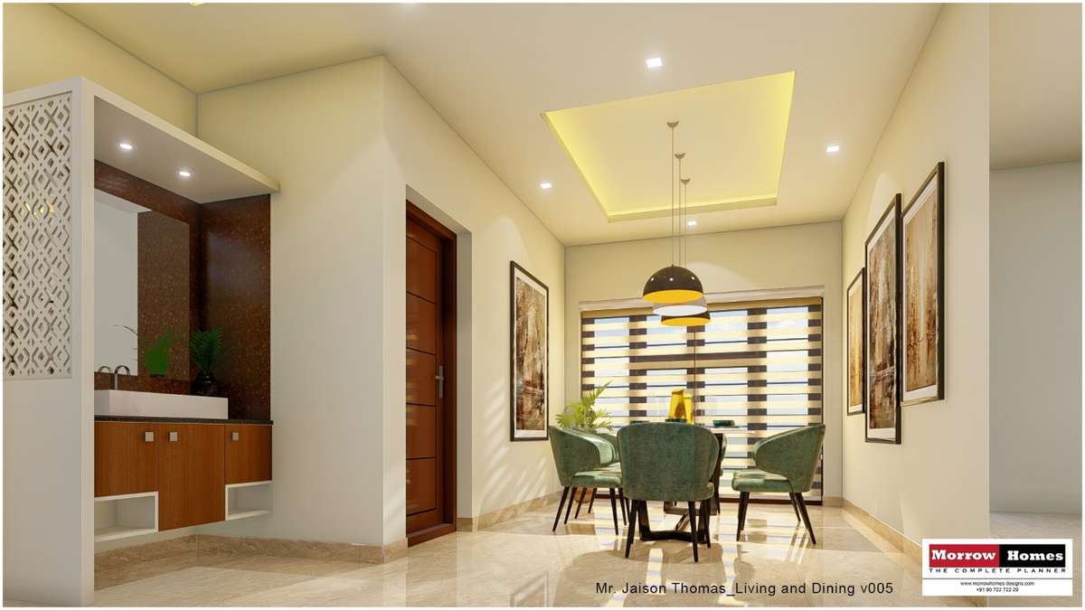 Ceiling, Lighting, Furniture, Table Designs by Architect morrow home designs, Thiruvananthapuram | Kolo