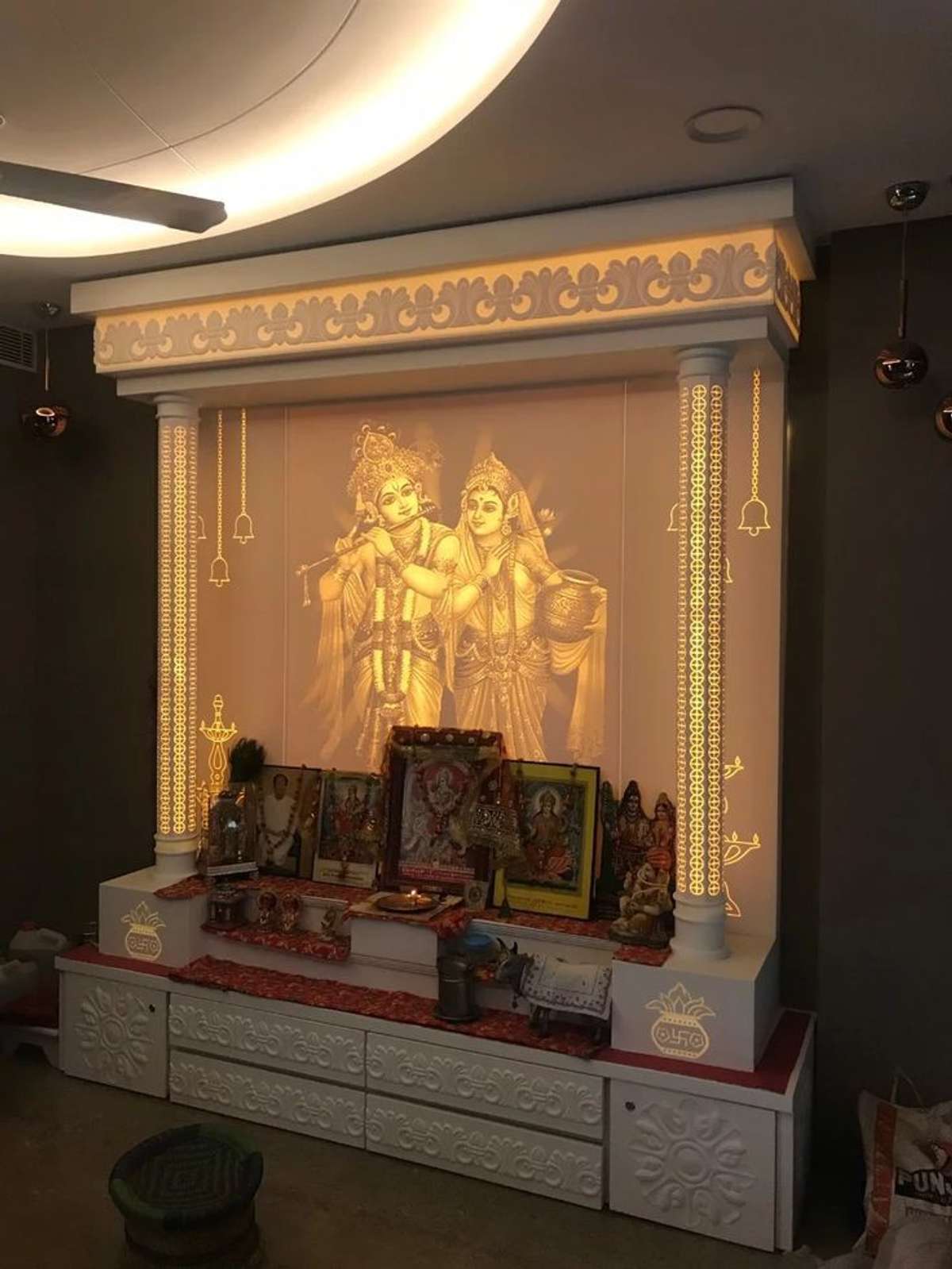 Prayer Room, Storage Designs by 3D & CAD BALAJI cnc cuting, Jaipur | Kolo