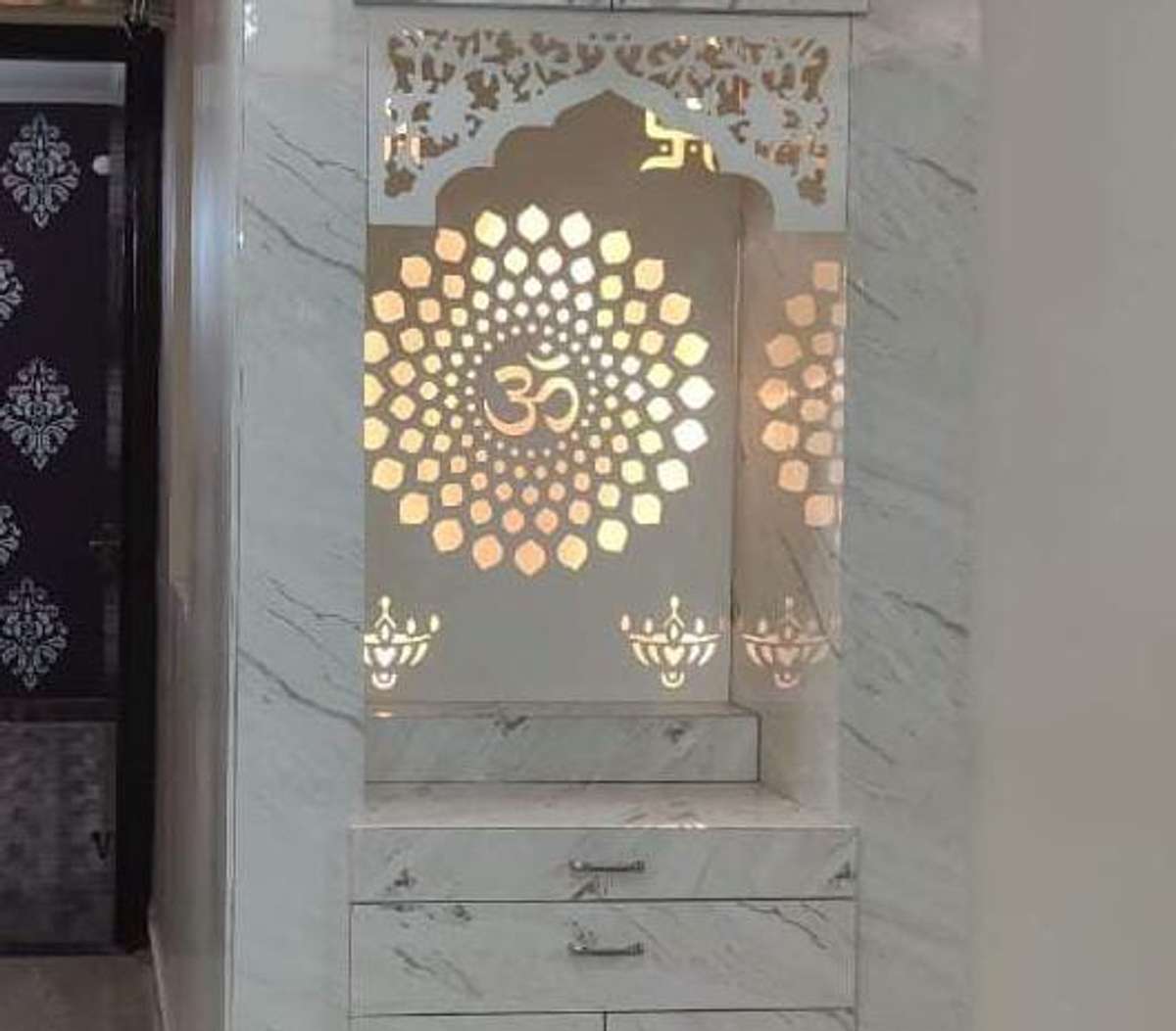 Prayer Room, Storage Designs by Interior Designer home me interiors, Ghaziabad | Kolo