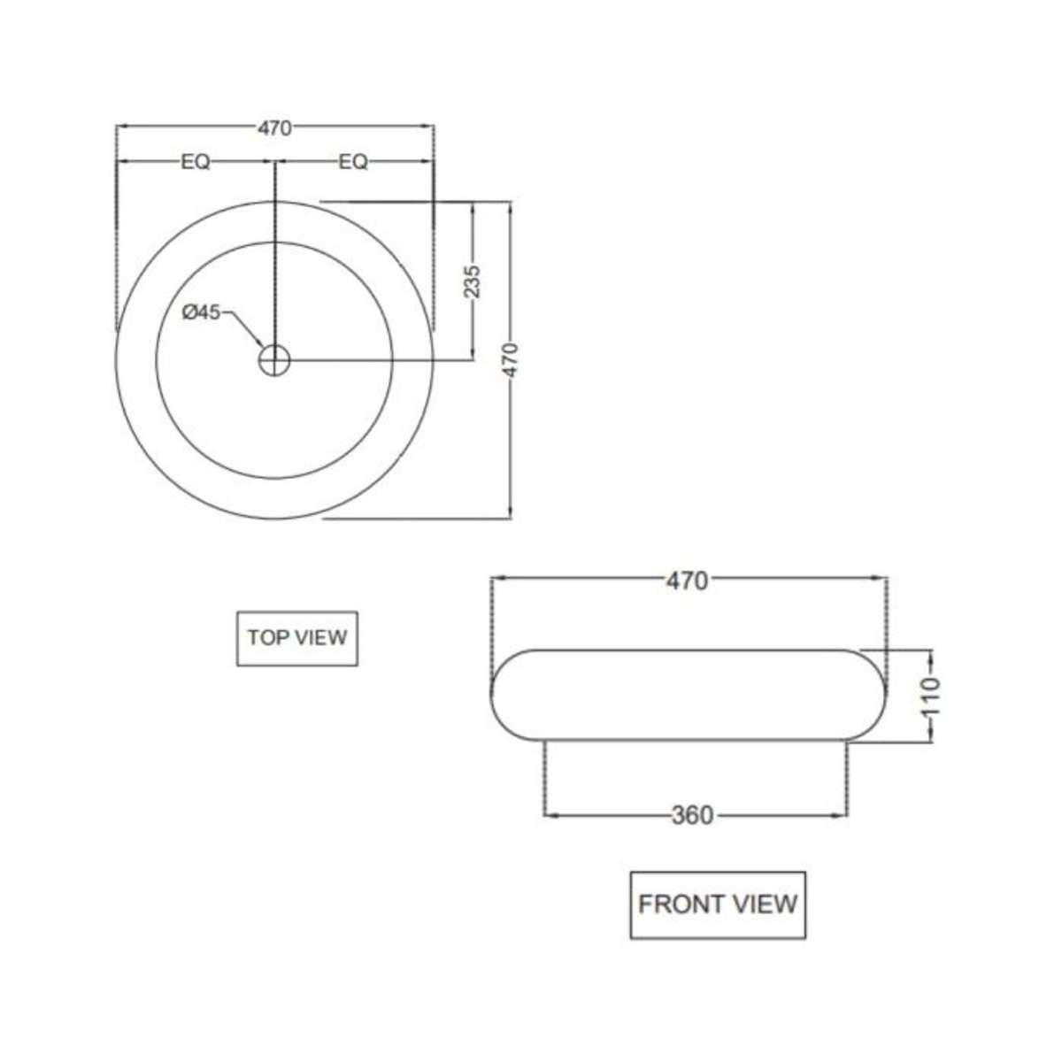 Jaquar Table Top Basin FSS-WHT-29901