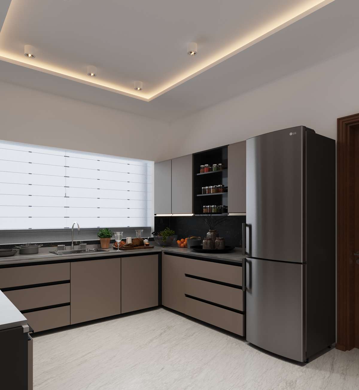 Ceiling, Lighting, Kitchen, Storage Designs by 3D & CAD Faa sthaayi, Kozhikode | Kolo