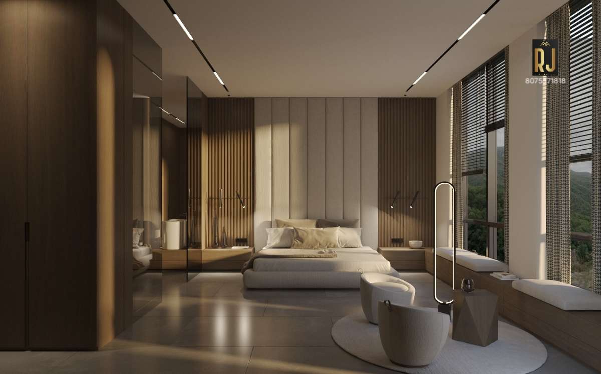 Bedroom, Furniture, Lighting Designs by Civil Engineer Rj Home Designs, Kottayam | Kolo