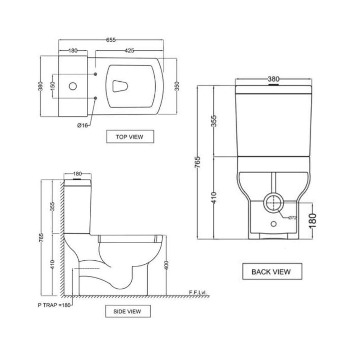 Jaquar Bowl With Cistern LYS-WHT- 38751P180UFSMZ