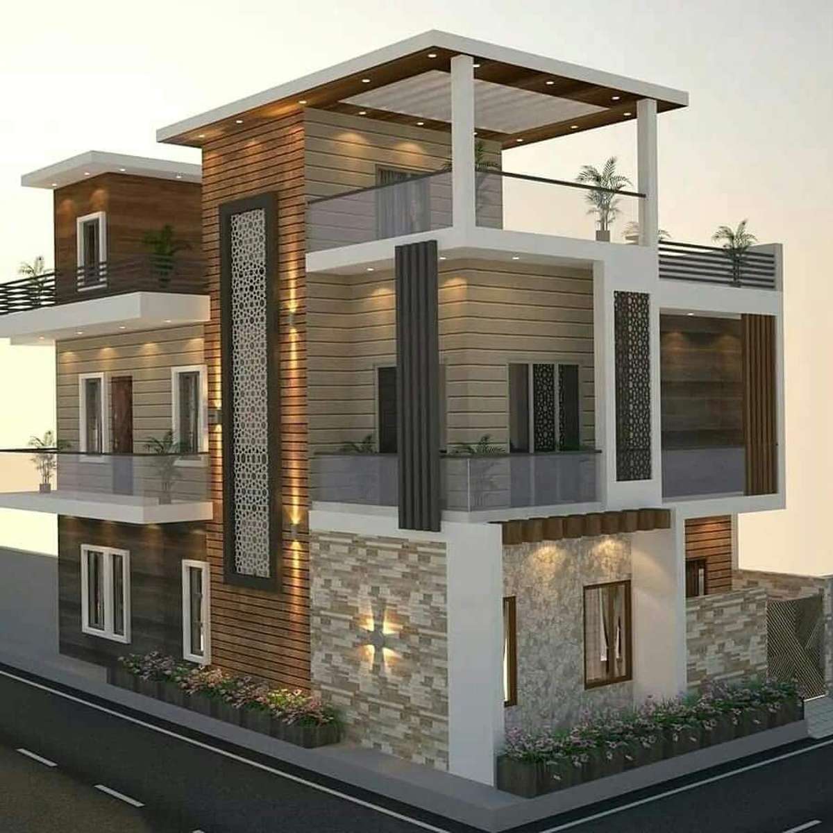 Exterior, Lighting Designs by Contractor Babalu Tomar, Gurugram | Kolo