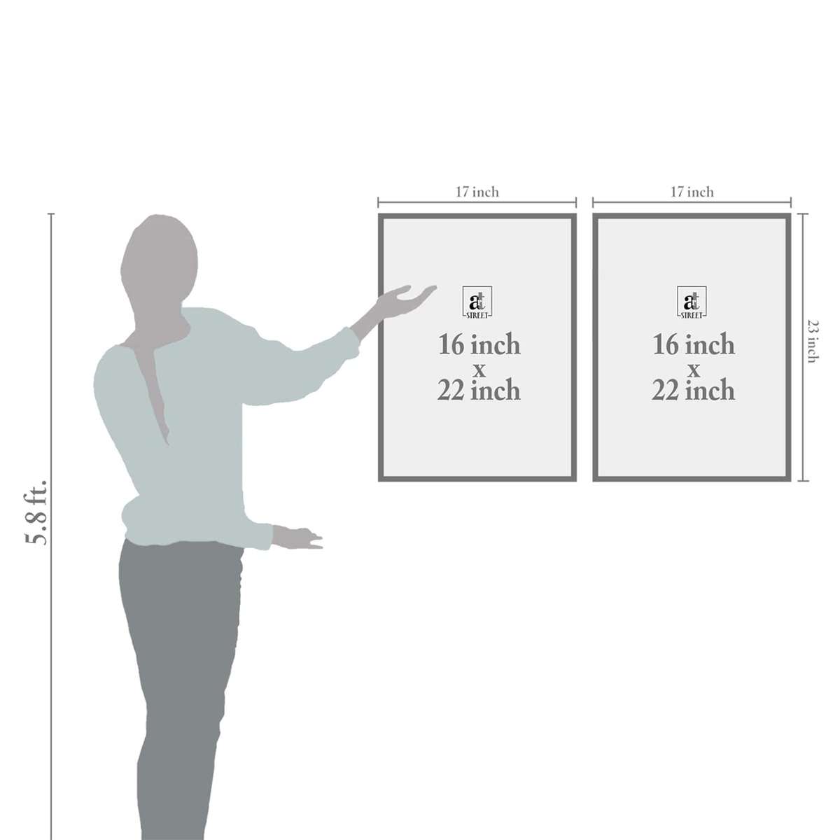 Painting Mantra Black & Peach Abstract Theme Set of 2 Framed Canvas Art