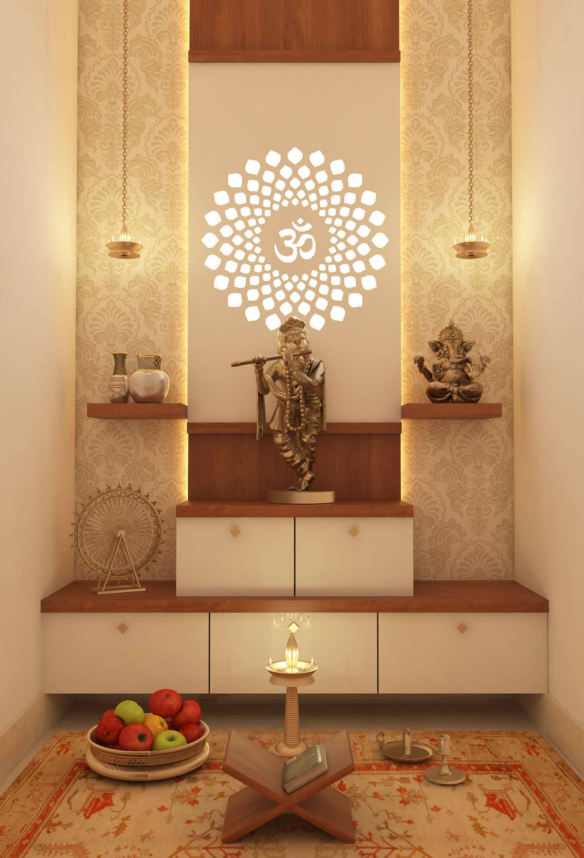 Prayer Room, Storage Designs by 3D & CAD Vibin wilson, Ernakulam | Kolo