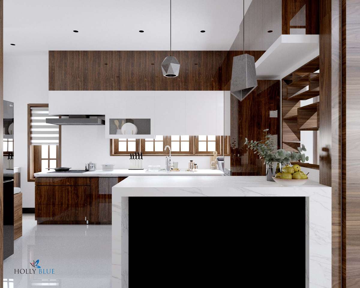 Kitchen, Storage Designs by Interior Designer Holly Blue Interio, Thrissur | Kolo