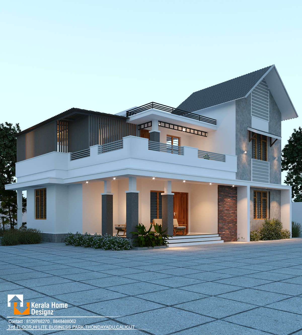 Exterior, Lighting Designs by 3D & CAD Kerala Home Designz, Kozhikode
