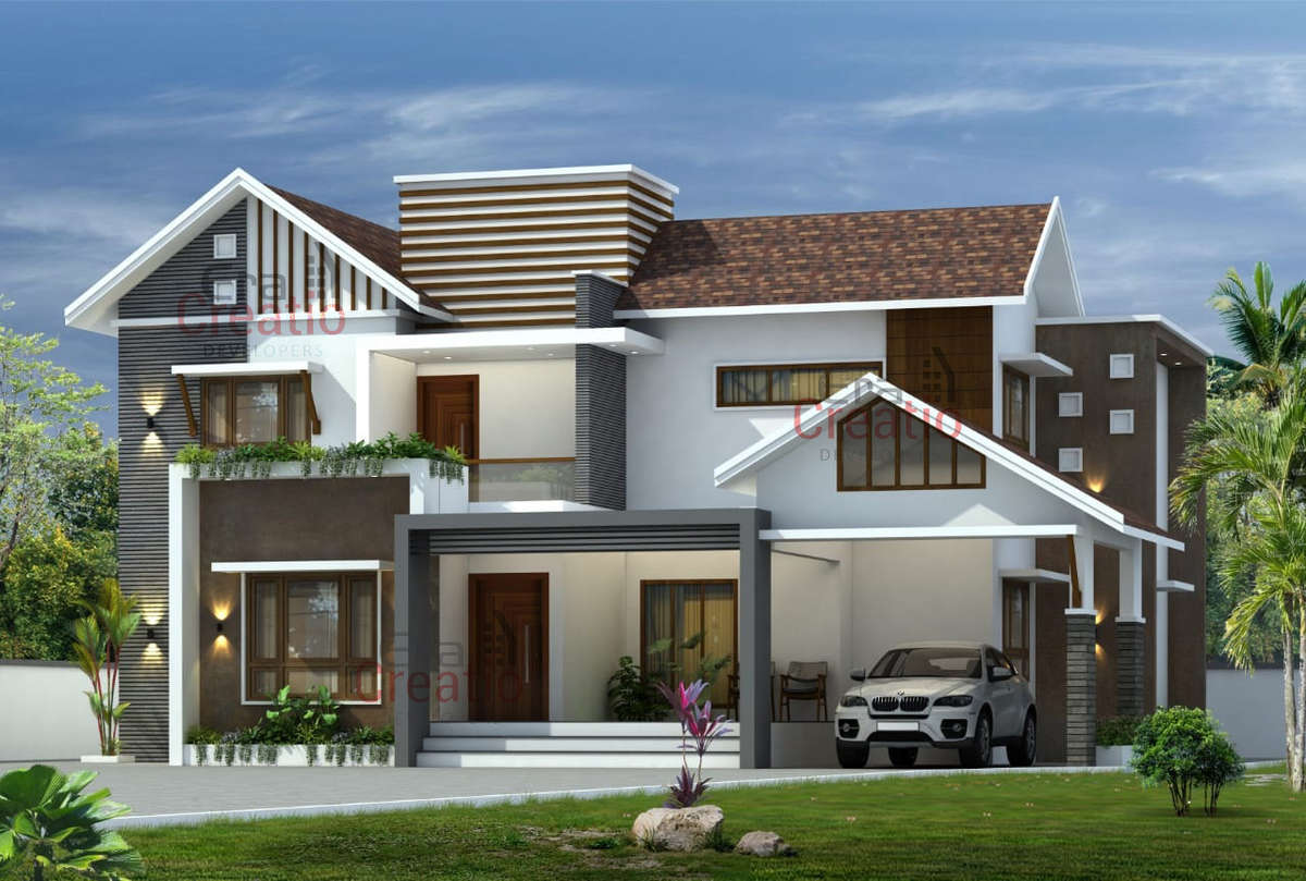 Exterior, Outdoor Designs by Civil Engineer pm Junaid, Kozhikode | Kolo