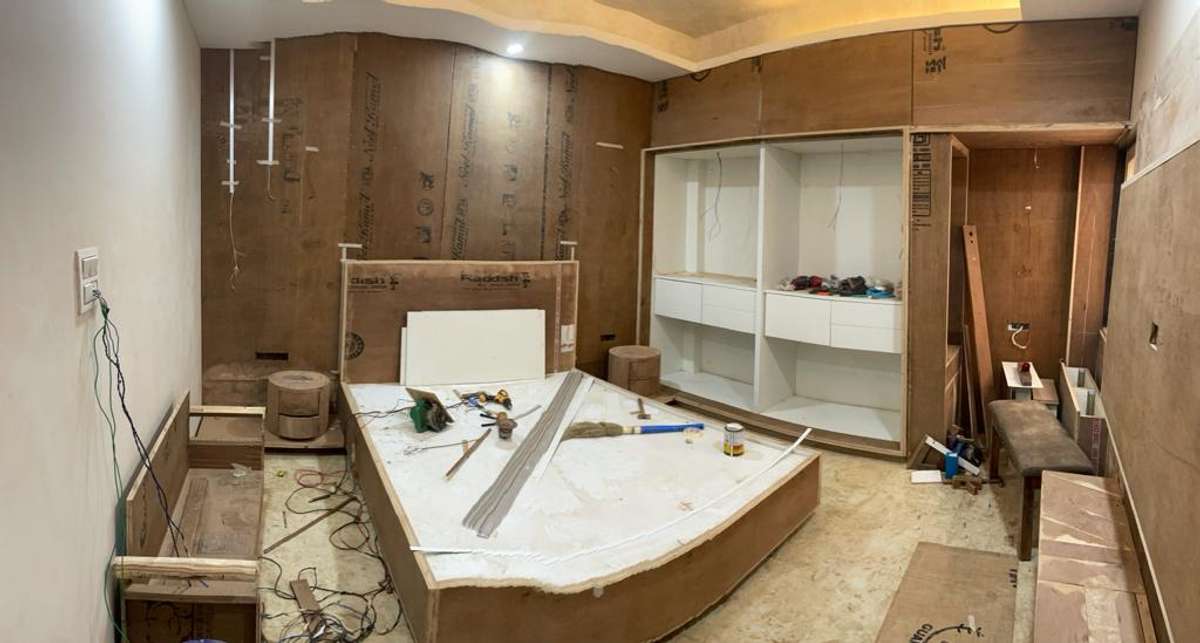 Furniture, Lighting, Living, Storage Designs by Contractor Shaurya Nirman construction company, Indore | Kolo