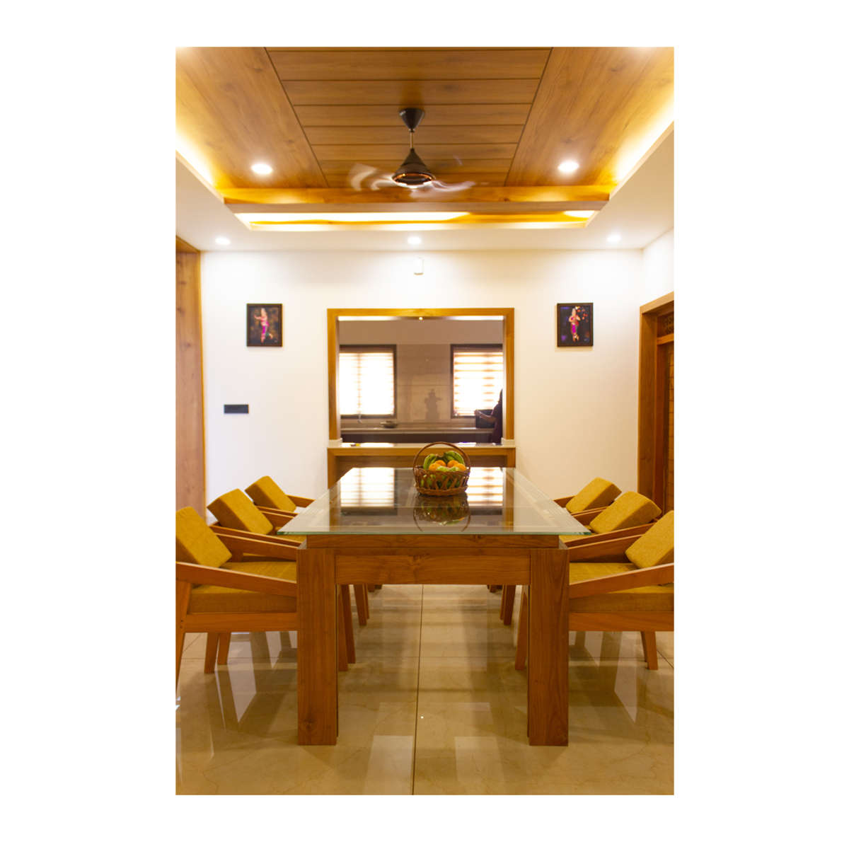 Ceiling, Dining, Furniture, Lighting, Table Designs by Architect Dedeev Vijayan, Kozhikode | Kolo