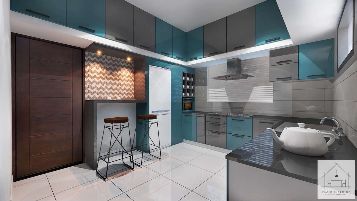 Kitchen, Lighting, Storage Designs by Interior Designer Sarath Govind, Kozhikode | Kolo