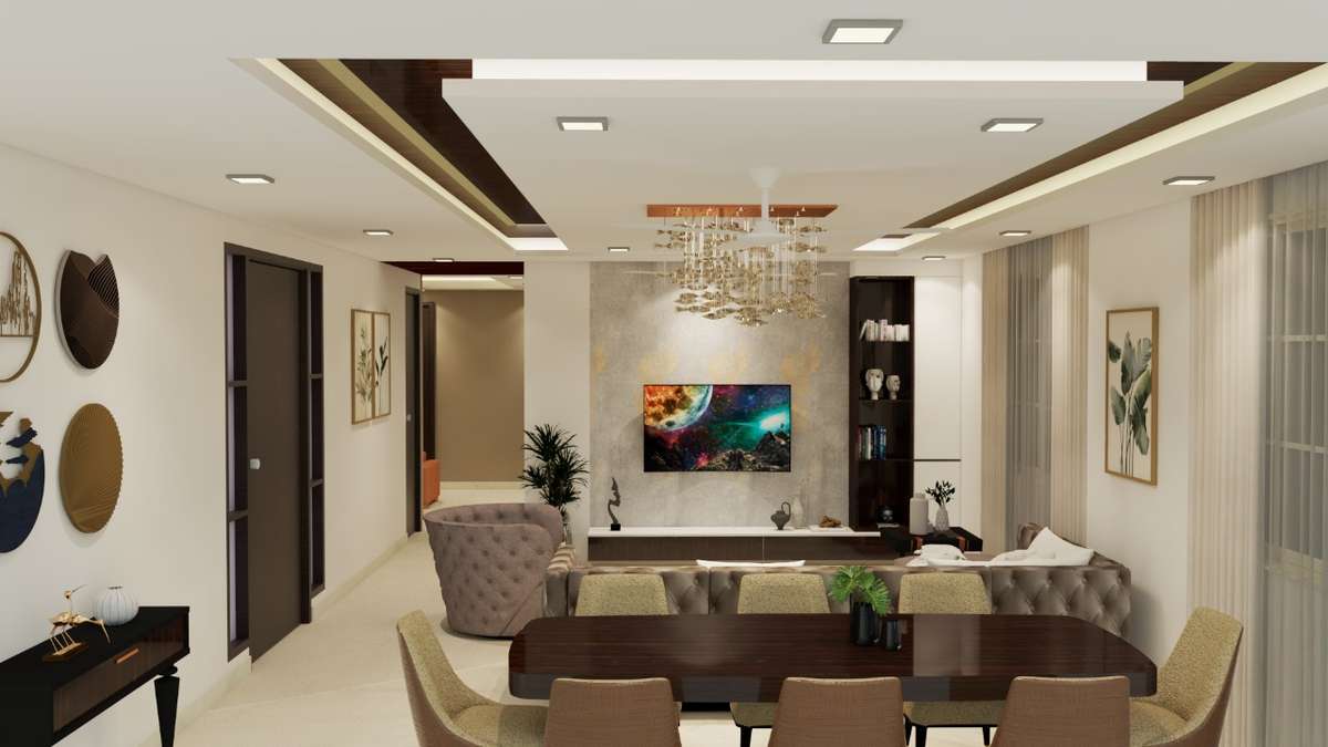 Dining, Ceiling, Lighting, Furniture, Living Designs by Interior Designer Bilal khan, Delhi | Kolo