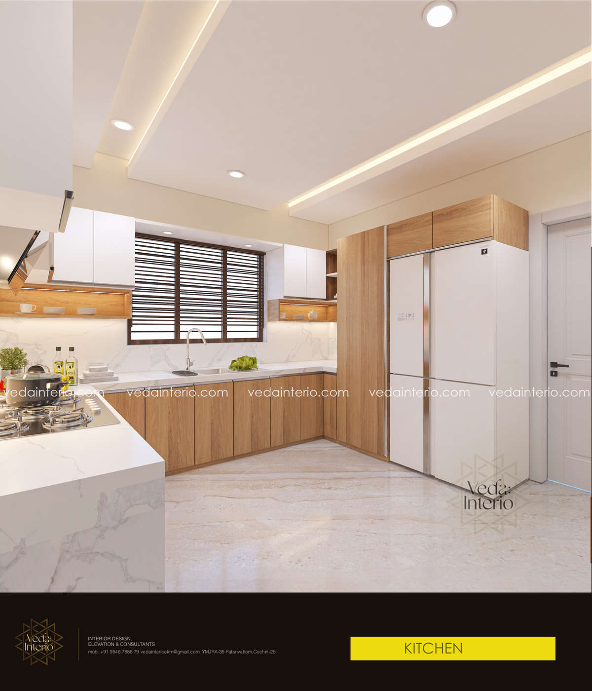 Kitchen, Lighting, Storage Designs by Interior Designer veda Interio, Ernakulam | Kolo