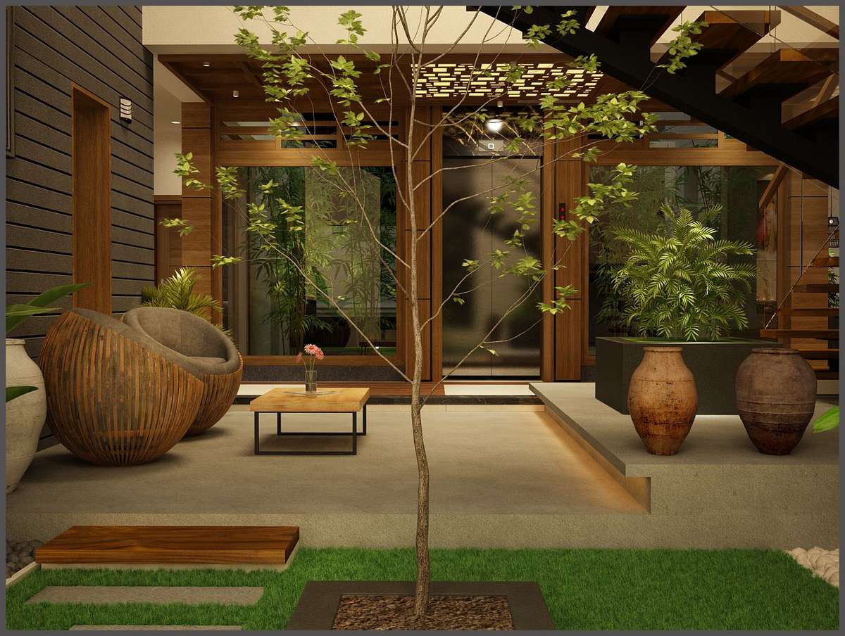 Living, Lighting, Furniture, Table, Home Decor, Wall Designs by Interior Designer Nirmal bose, Thrissur | Kolo