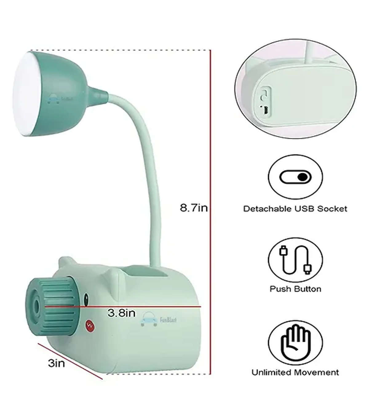 4 in 1 LED lamp, Sharpener, Mobile Stand, Pen Stand