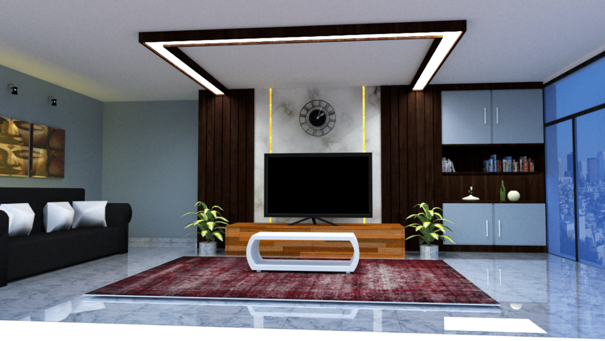 Ceiling, Living, Lighting, Furniture, Storage, Table Designs by Civil Engineer Siva , Thiruvananthapuram | Kolo