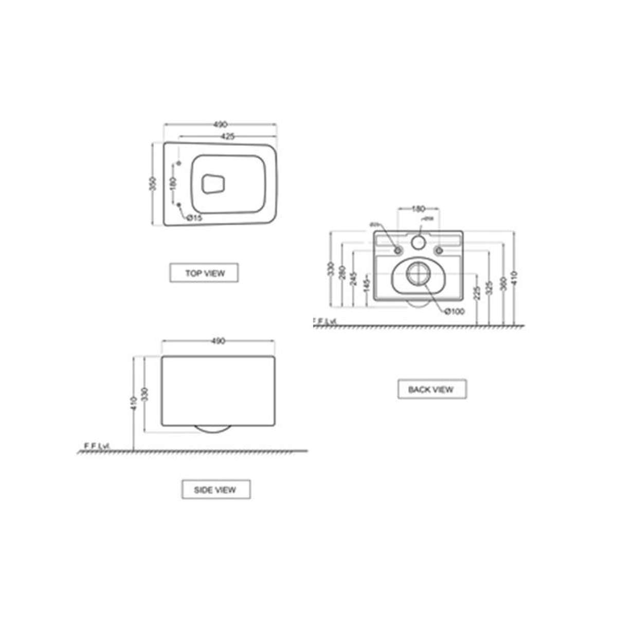 Jaquar Rimless, Blind Installation Wall Hung Wc Glossy White KUSWHT