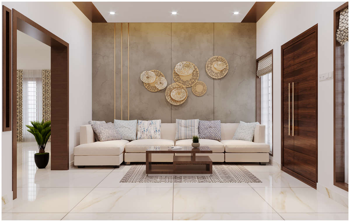 Living, Lighting, Furniture, Table, Wall Designs by Interior Designer ABIMANYU M U, Thrissur | Kolo