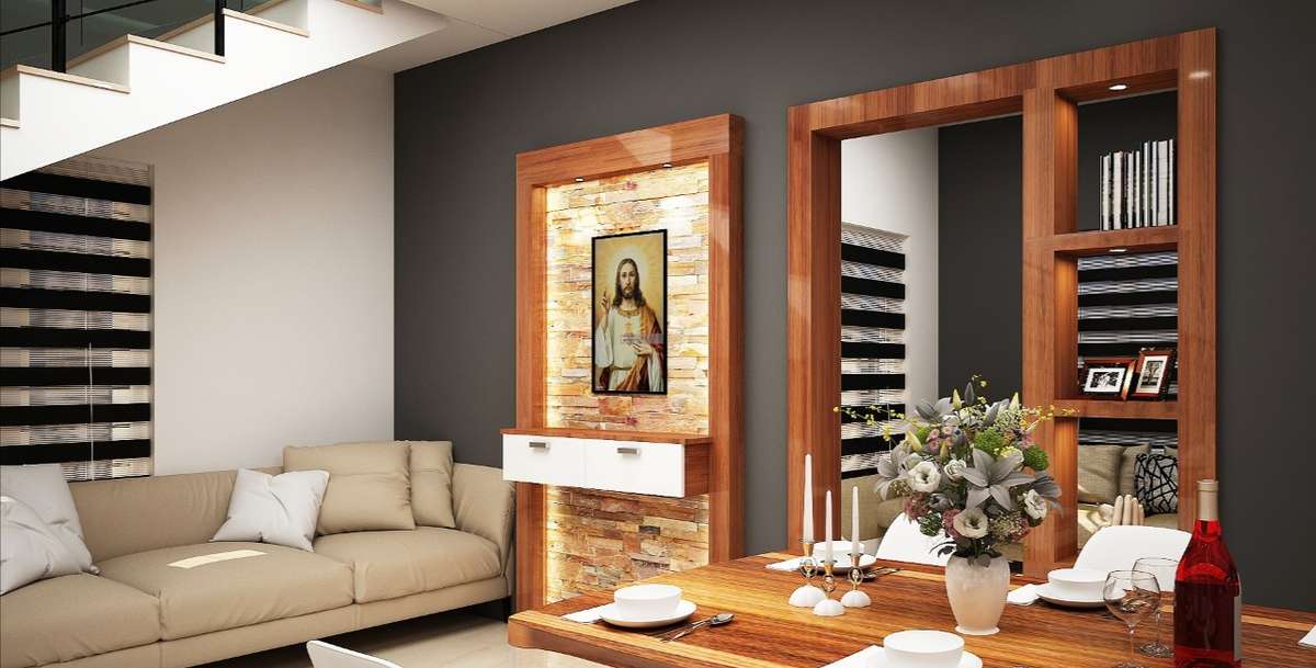 Prayer Room, Storage Designs by Civil Engineer savio sony, Thrissur | Kolo