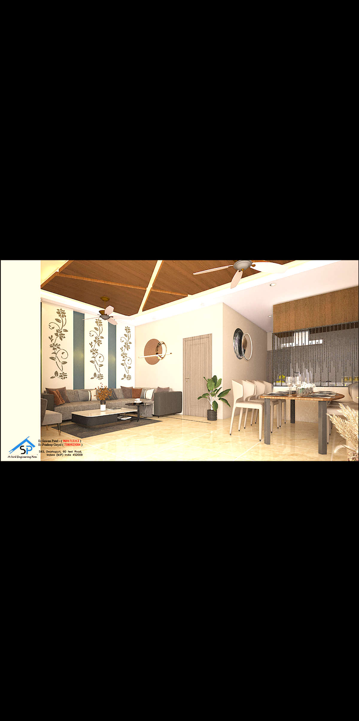 Ceiling, Furniture, Living Designs by Architect Er Sawan Patel, Indore | Kolo