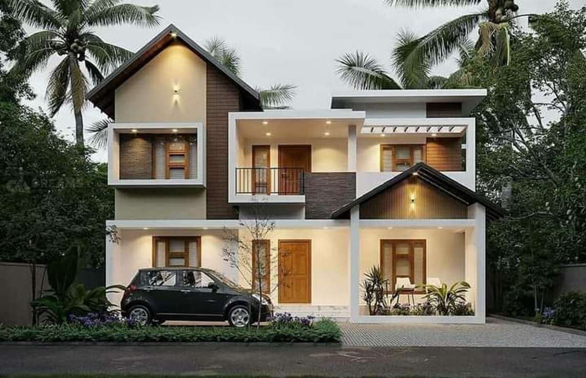 Exterior, Lighting Designs by Architect KERALA HOMES DESIGN, Ernakulam