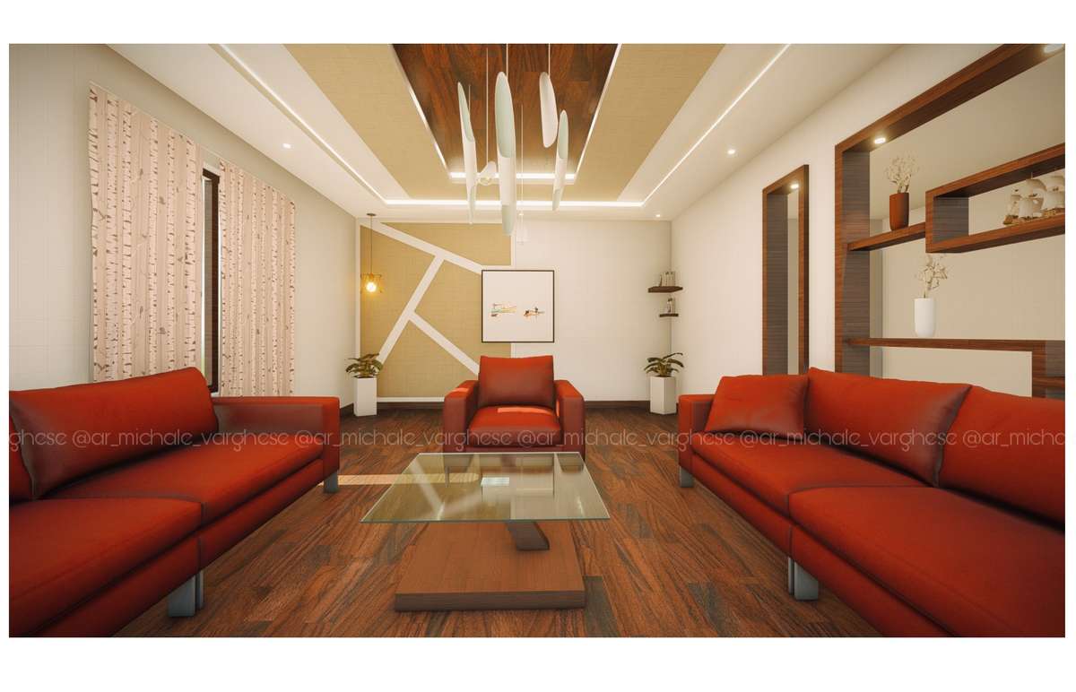 Ceiling, Lighting, Living, Furniture, Table Designs by Architect âœ¨MICHALE VARGHESEâœ¨, Kottayam | Kolo