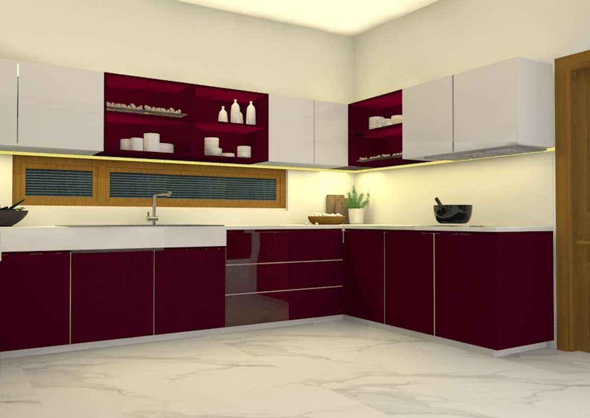 Kitchen, Storage Designs by 3D & CAD hasna hasna, Kozhikode | Kolo